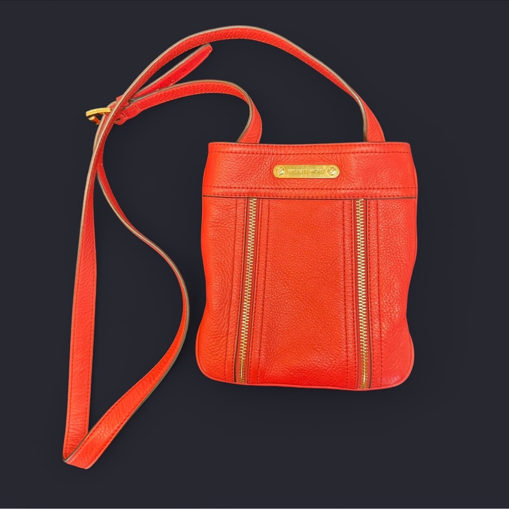 MK Red Leather Crossbody Bag